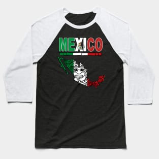 Playera Mexico Calendario Azteca en silueta del pais mexico Baseball T-Shirt